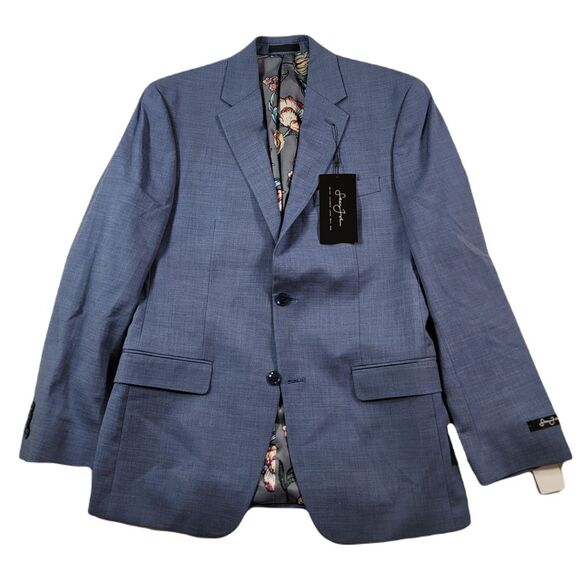 Sean John Solid Suit Jacket Men's 38R 38 Blue Classic-Fit Stretch Modern $360‎